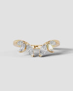 Lab Grown Diamond Marquise Cut Open Curved Pavé Enhancer Wedding Band Ring