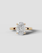 2 Carat Lab Grown Oval Diamond Elevated Solitaire Ring