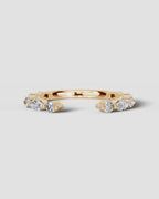 Lab Grown Diamond Marquise and Round Alternating Pavé Wedding Band Ring
