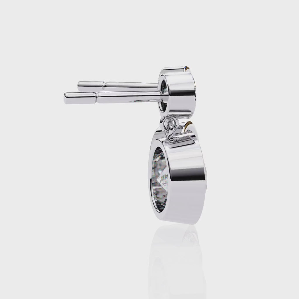 Diamond Drop Earrings – Lab Grown Round Brilliant Cut, 1.66 Carat Studded Design– Lustraa’s Diamond Earrings