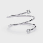 Multi Band Diamond Ring – Double Solitaire Spiral Lab Grown Open Wrap Ring –  Modern Minimalist Stackable Ring – Lustraa’s Open Band Ring