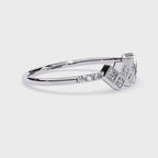 Geometric Diamond Ring – Lab Grown Princess Cut Half Eternity Cluster Modern Statement Ring– Lustraa’s Eternity Ring