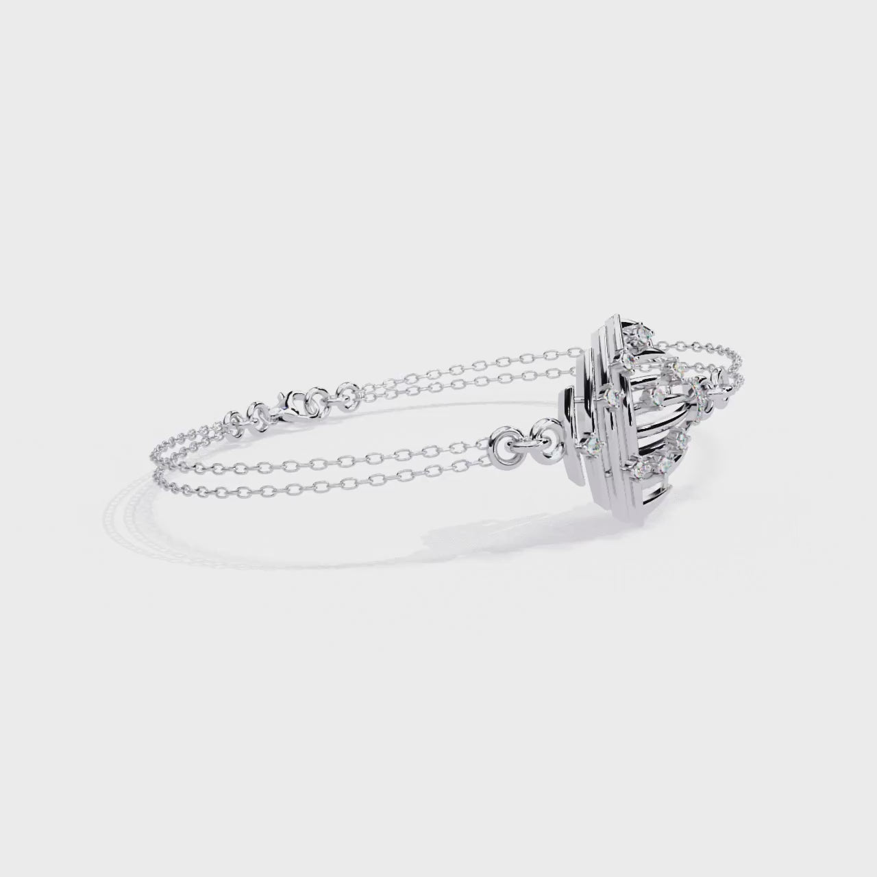 Sculpted Diamond Bracelet – Designer Bracelet with Lab Created Diamonds – Lustraa’s Contemporary Fine Jewelry