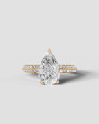 2 Carat Lab Grown Diamond Cressida Pear Cut Pave Engagement Ring