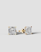 Lab Grown Diamond Art Deco Octagon Asscher Solitaire Stud Earrings
