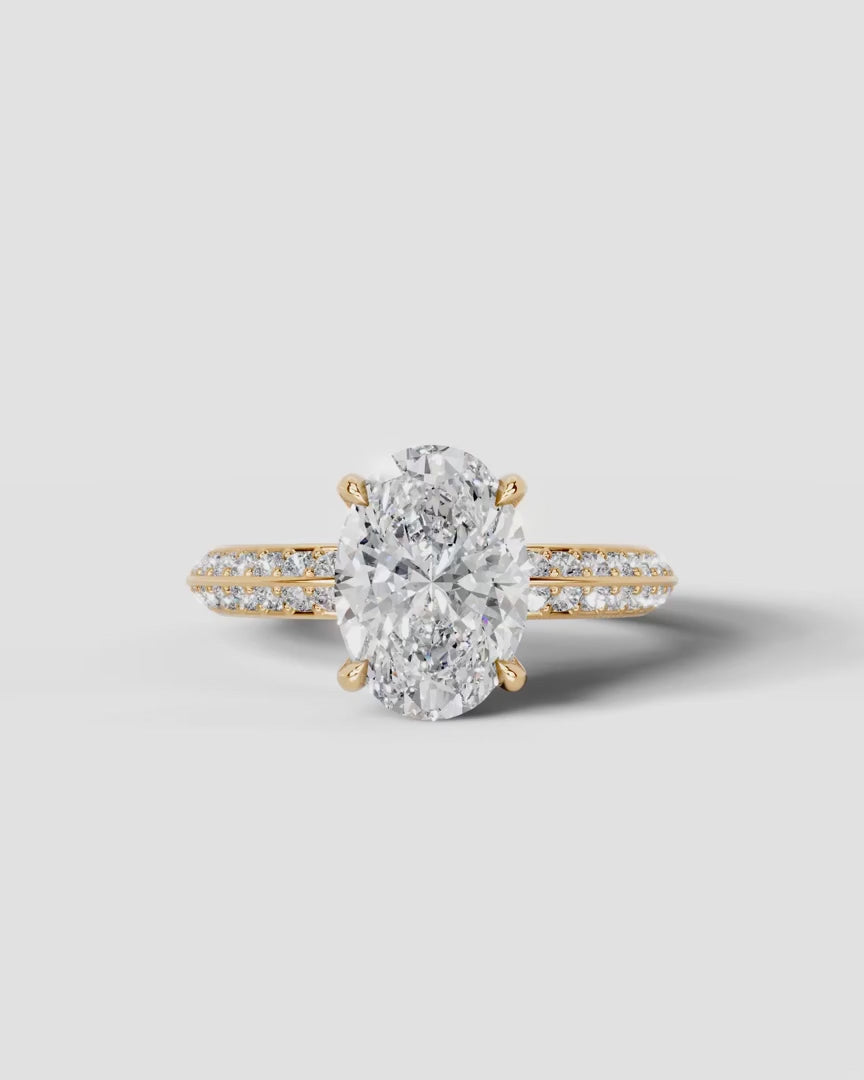 2 Carat Lab Grown Diamond Cassia Oval Pave Engagement Ring