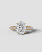2 Carat Lab Grown Diamond Cassia Oval Pave Engagement Ring