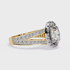 Oval Halo Diamond Ring – Split Shank Engagement Ring – Round Diamond Accent Bridal Jewelry – Lustraa’s Halo Ring