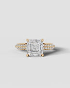 2 Carat Lab Grown Diamond Celeste Asscher Pave Engagement Ring