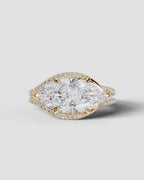 2 Carat Lab Grown Marquise Cut Horizontal Frame Split Shank Ring