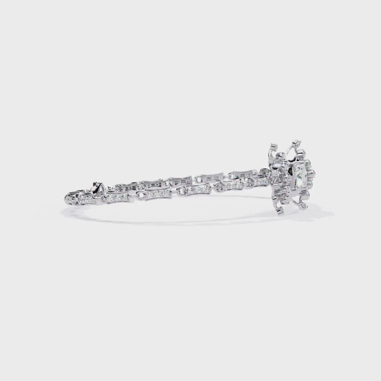 Bow design Round and Princess Lab Grown Diamond Bracelet– Elegant Statement Bracelet - Lustraa’s Diamond Bracelet