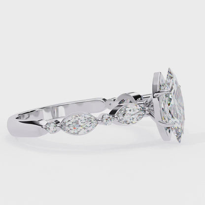 0.82 Carat Marquise Cut Lab Grown Diamond Ring – Solitaire Engagement Ring– Lustraa’s Marquise Diamond Ring