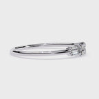 Triple Row Diamond Ring – Lab Grown Baguette Geometric Minimalist Stackable Promise Band - Lustraa’s Stackable Ring