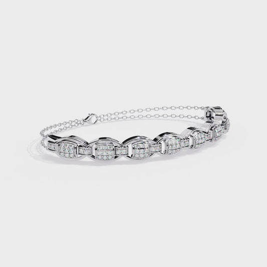 Vintage-Inspired Lab Grown Diamond Bracelet | Chain Linked Lab Created Diamond Bangle - Lustraa’s Diamond Bracelet