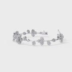 Designer Flower Motif Bangle Bracelet – Lab Grown Diamond Floral Bracelet – Lustraa’s Floral Bracelet