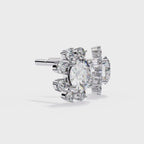 Radiant Bloom Lab Grown Diamond Earrings – Luxury Floral Cluster Studs – Sustainable Diamond Jewelry – Lustraa’s Floral Earrings