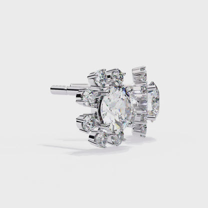 Radiant Bloom Lab Grown Diamond Earrings | Luxury Floral Cluster Studs  | Sustainable Diamond Jewelry for Everyday Elegance –Lustraa’s Floral Earrings