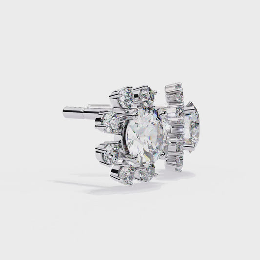 Radiant Bloom Lab Grown Diamond Earrings | Luxury Floral Cluster Studs  | Sustainable Diamond Jewelry for Everyday Elegance –Lustraa’s Floral Earrings