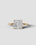 2 Carat Lab Grown Asscher Cut Diamond Pavé Basket Ring