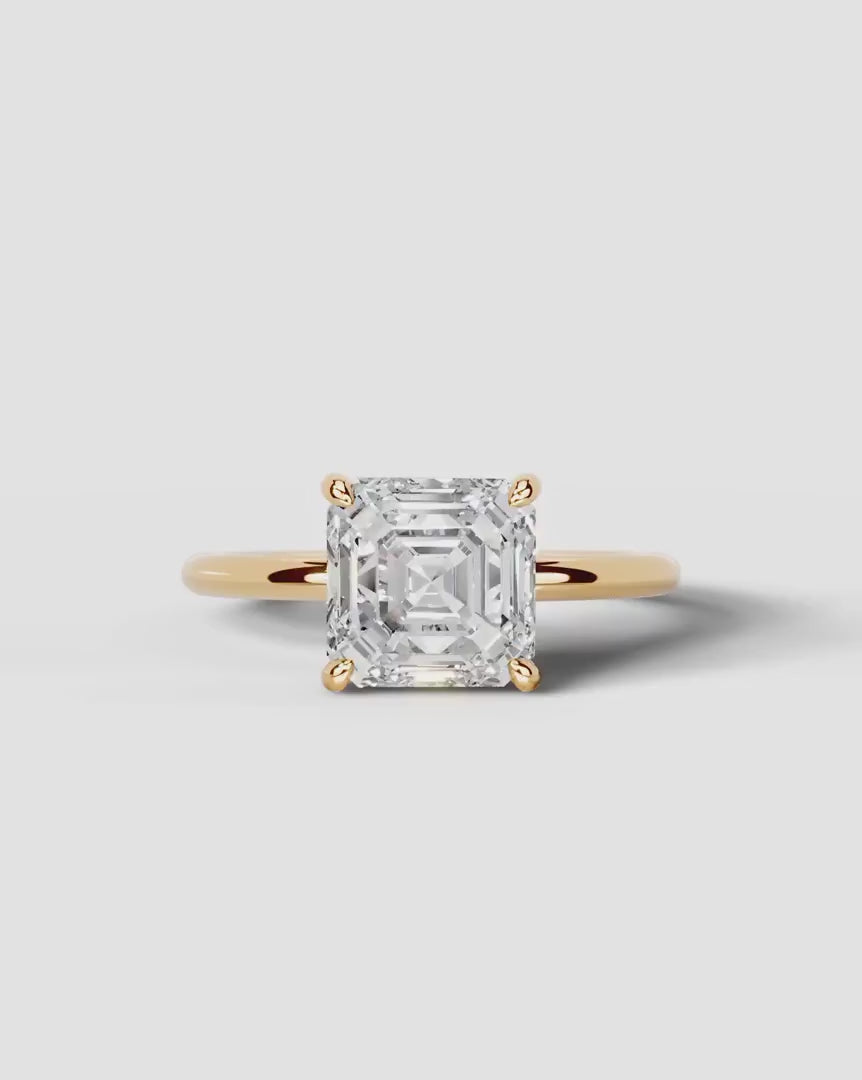 2 Carat Lab Grown Asscher Cut Diamond Pavé Basket Ring