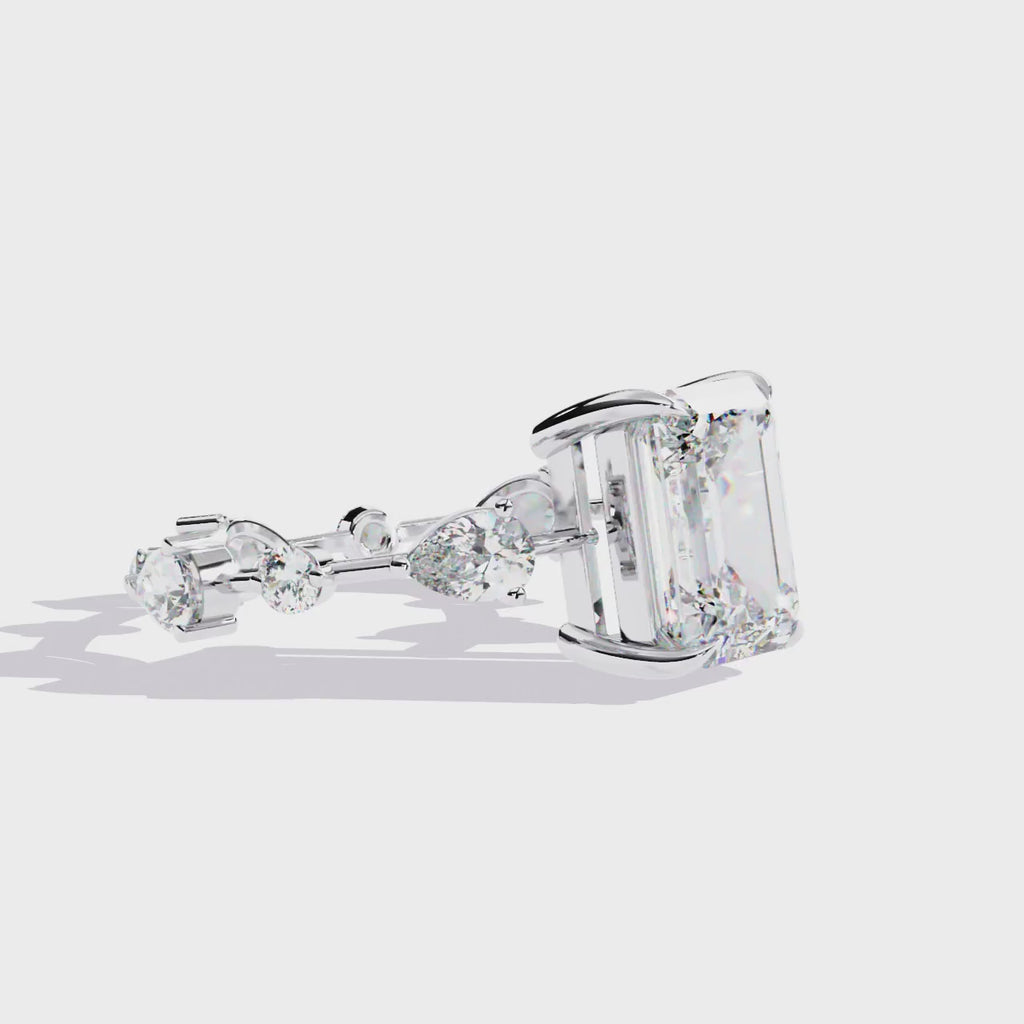 Radiant Cut Diamond Engagement Ring – 2.8 CT Lab Grown Hidden Halo Ring with Designer Solitaire Band – Lustraa’s Fancy Solitaire Ring