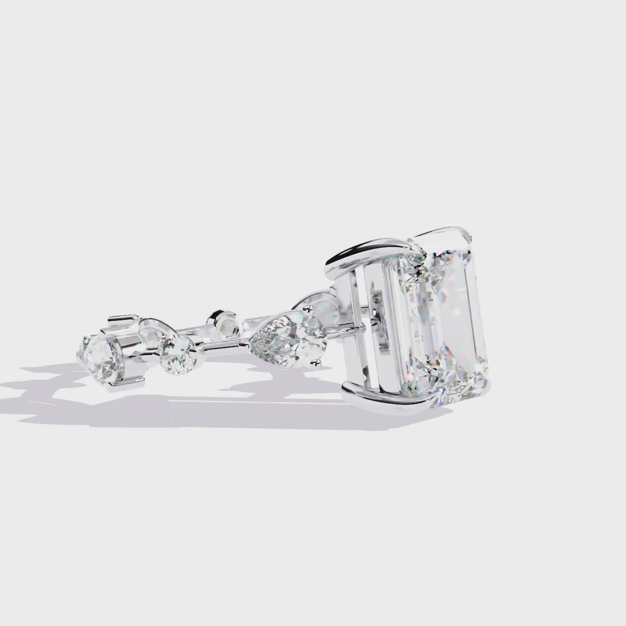 Radiant Cut Diamond Engagement Ring – 2.8 CT Lab Grown Hidden Halo Ring with Designer Solitaire Band – Lustraa’s Fancy Solitaire Ring