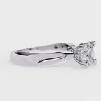 1.29 Carat Round Cut Lab Grown Diamond Ring – Elegant Solitaire Engagement Ring with Heart Prongs- Lustraa’s Solitaire Ring
