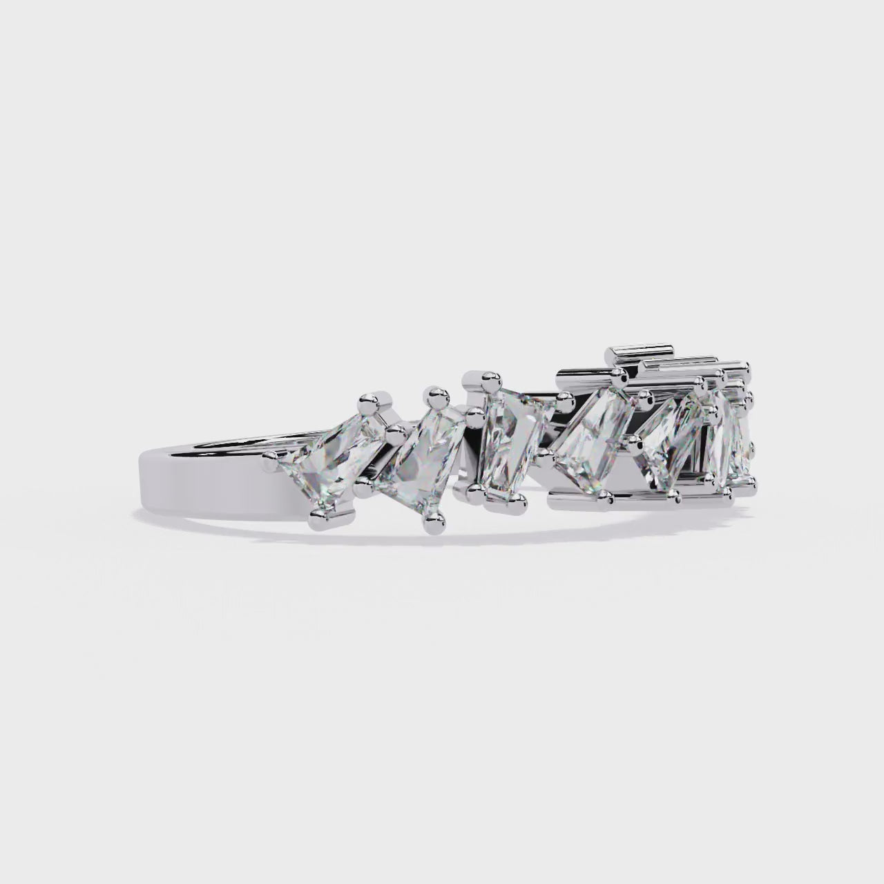 Baguette Diamond Half Eternity Ring – Lab Grown Modern Baguette Diamonds Band– Lustraa’s Eternity Ring