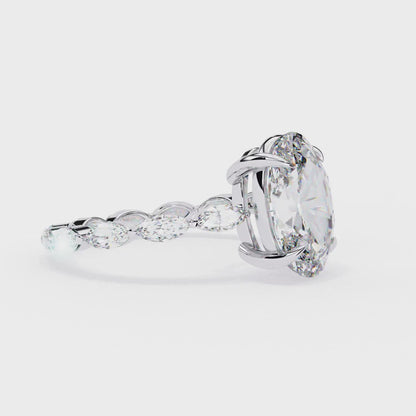 2.56 Carat Oval Shaped Diamond Ring with Hidden Halo – Designer Band Solitaire Engagement Ring – Lustraa’s Fancy Solitaire Ring