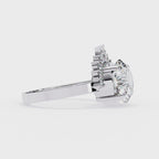 Round Cut Halo Engagement Ring – 3.31 Ct Lab Grown Diamond with Pear & Round Accents – Classic Diamond Halo Ring– Lustraa’s Halo Ring