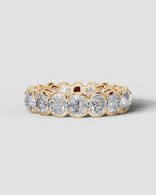 Lab Grown Diamond Round Cut Bezel Eternity Wedding Band Ring