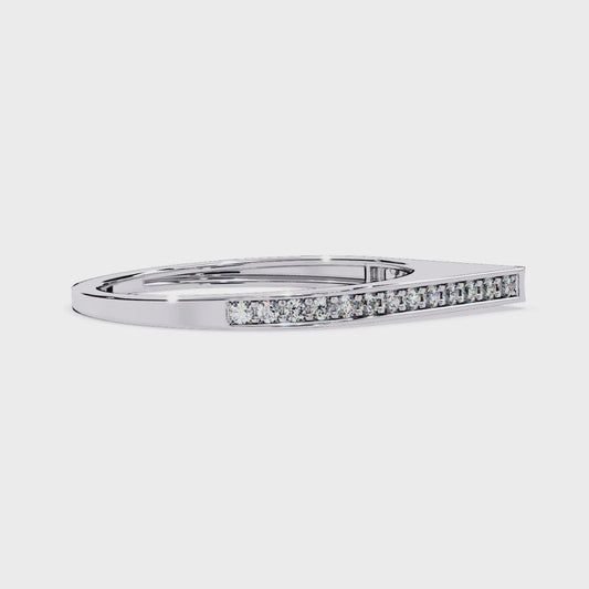 Contemporary V-Shaped Pavé Diamond Ring– Sleek Geometric Band -Stackable V Shaped Ring – Lustraa’s Minimalist Ring