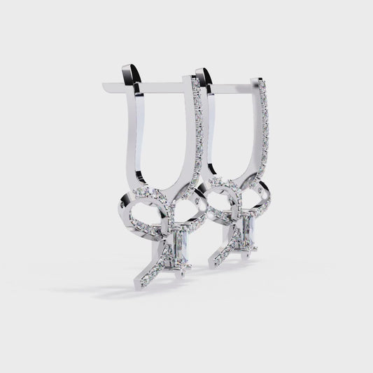 Bow Design Lab Grown Diamond Earrings |Emerald Cut Drop Earrings | Ethical & Elegant Fine Jewelry –Lustraa’s Floral Earring
