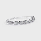 Vintage-Inspired Diamond Bracelet – Chain Linked Lab Created Diamond Bangle – Lustraa’s Diamond Bracelet