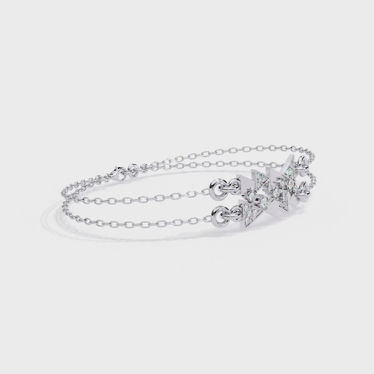 Triangle Motif Diamond Bracelet – Modern Geometric Lab Created Diamond Bracelet – Lustraa’s Contemporary Bracelet