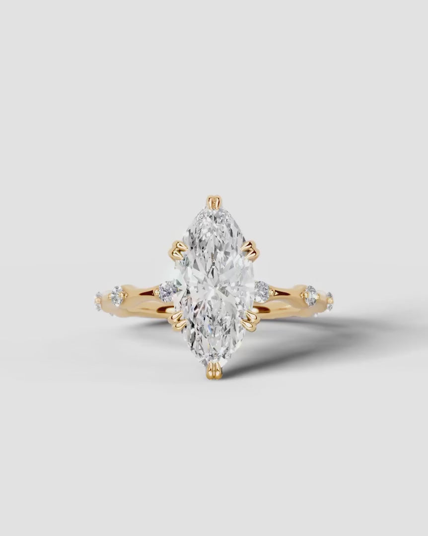 2 Carat Lab Grown Diamond Callista Marquise Cut Sidestone Engagement Ring