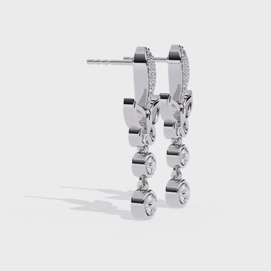 Butterfly Earrings – Round Brilliant Cut – Diamond Studded Drop Earrings- Lustraa’s Diamond Earrings