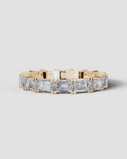Lab Grown Diamond Emerald Cut East-West Shared Prong Eternity Wedding Band Ring