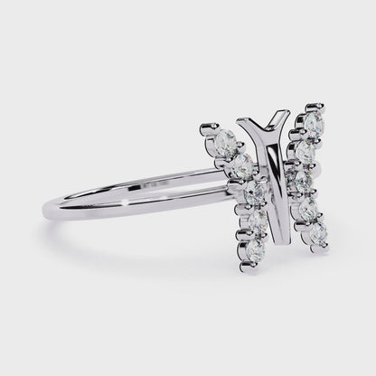 Butterfly Diamond Ring – Dainty Round Cut Lab Grown Diamond Ring – Lustraa’s Butterfly Ring