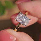 Radiant Cut Lab Grown Diamond Solitaire Engagement Ring – Classic Radiant Diamond Ring in Sleek Band – Lustraa’s Solitaire Ring