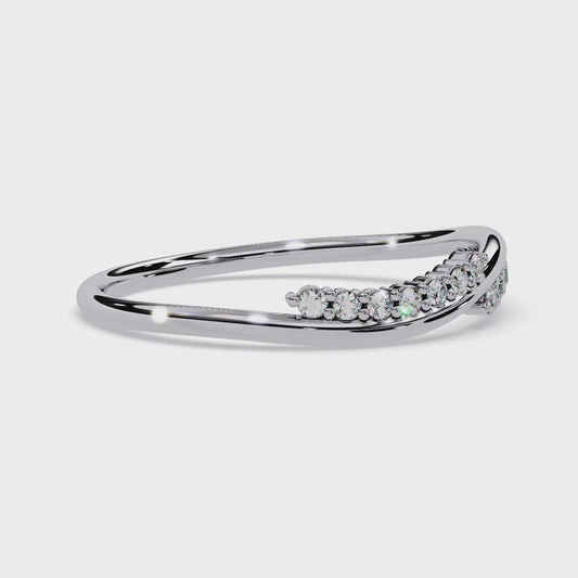 Minimalist Diamond Curve Statement Ring– Dainty Crossover Design for Women – Lustraa’s Minimalist Ring