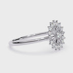 Floral Burst Diamond Ring – Lab Grown Cluster Statement Round Diamond Cocktail Engagement Ring- Lustraa’s Floral Ring