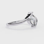 Round Cut Lab Grown Diamond Engagement Ring – 1.3 CT Twisted Solitaire Bridal Ring, Modern Wedding Jewelry- Lustraa’s Twisted Solitaire Ring