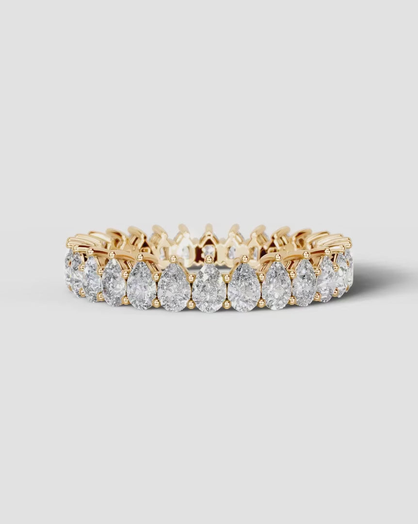 Lab Grown Diamond Pear Cut North-South Eternity Wedding Band Ring