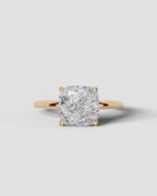 2 Carat Lab Grown Square Cushion Diamond Pavé Basket Ring