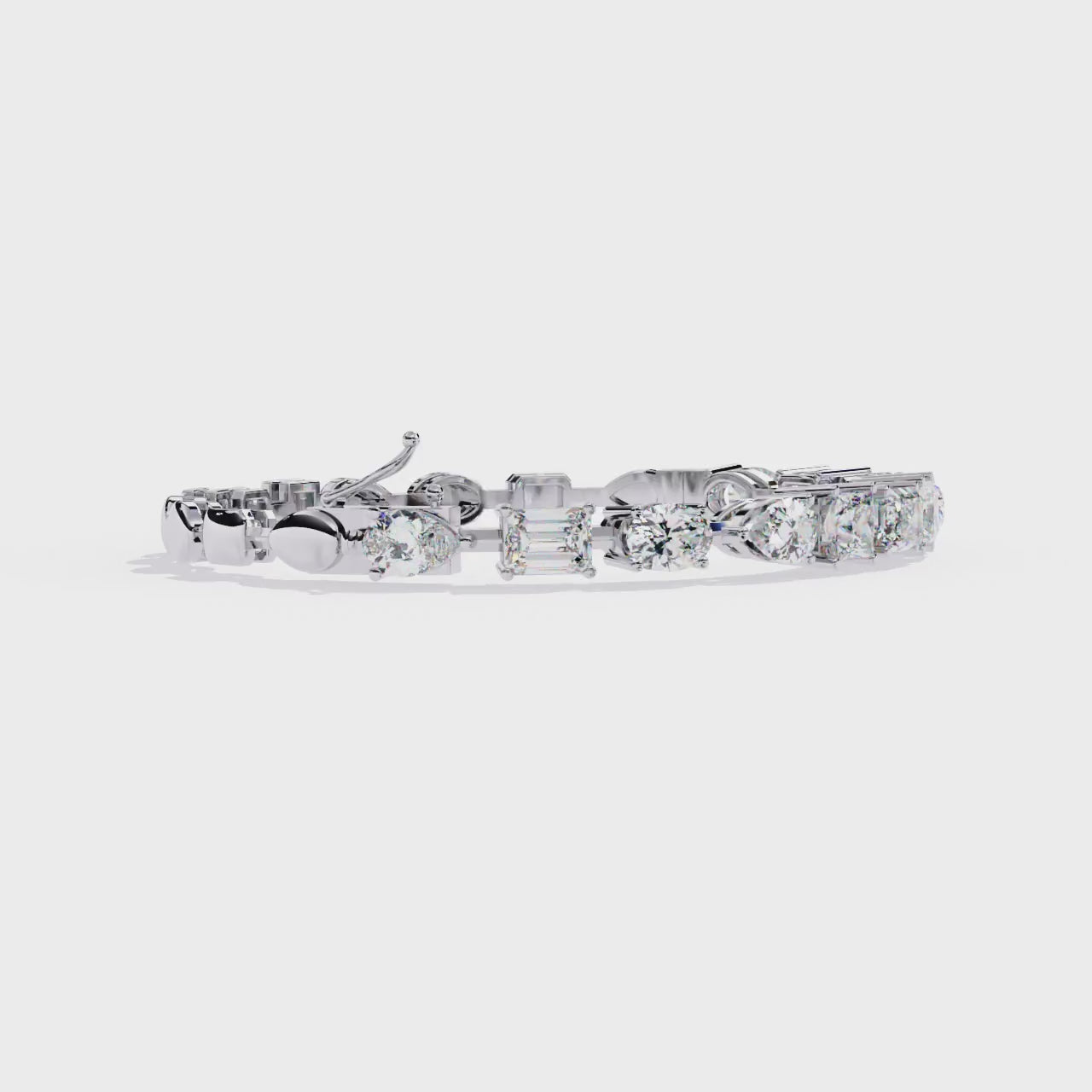 Elegant  Multi Cut Diamond Bracelet– Oval, Pear, Princess & Emerald Cut Lab Grown Diamond Tennis Bracelet –Lustraa's Tennis Bracelet
