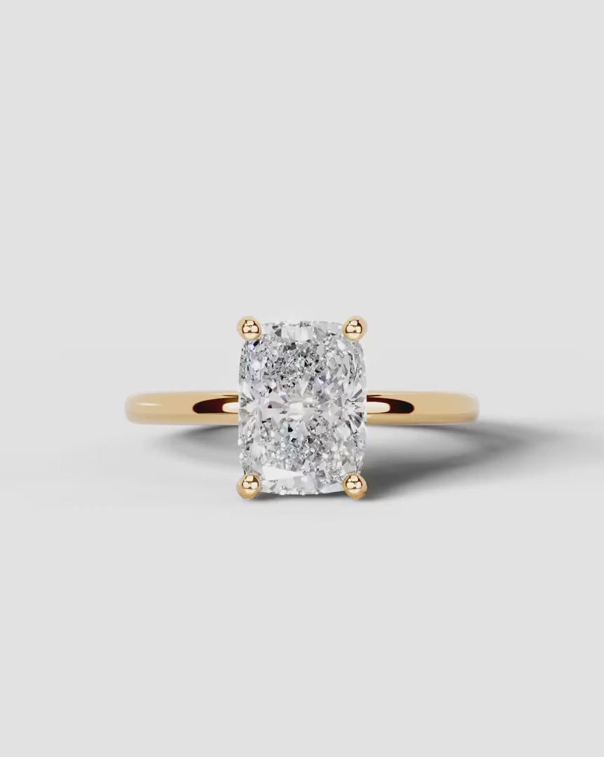 2 Carat Lab Grown Elongated Cushion Diamond Ring