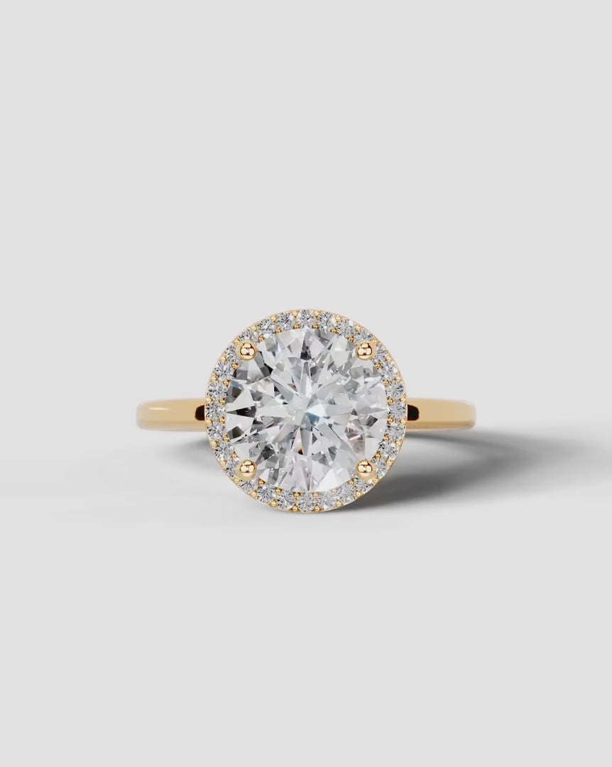 2 Carat Lab Grown Round Cut Diamond Halo Ring