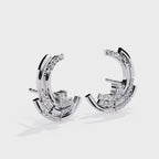 Modern Crescent Lab Grown Diamond Earrings – Morden Contemporary Studs – Sustainable & Ethical Fine Jewelry – Lustraa’s Diamond Earrings