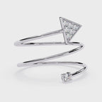 Arrow Spiral Geometric Triangle Lab Grown Open Wrap Adjustable Minimalist Ring – Lustraa’s Open Band Ring